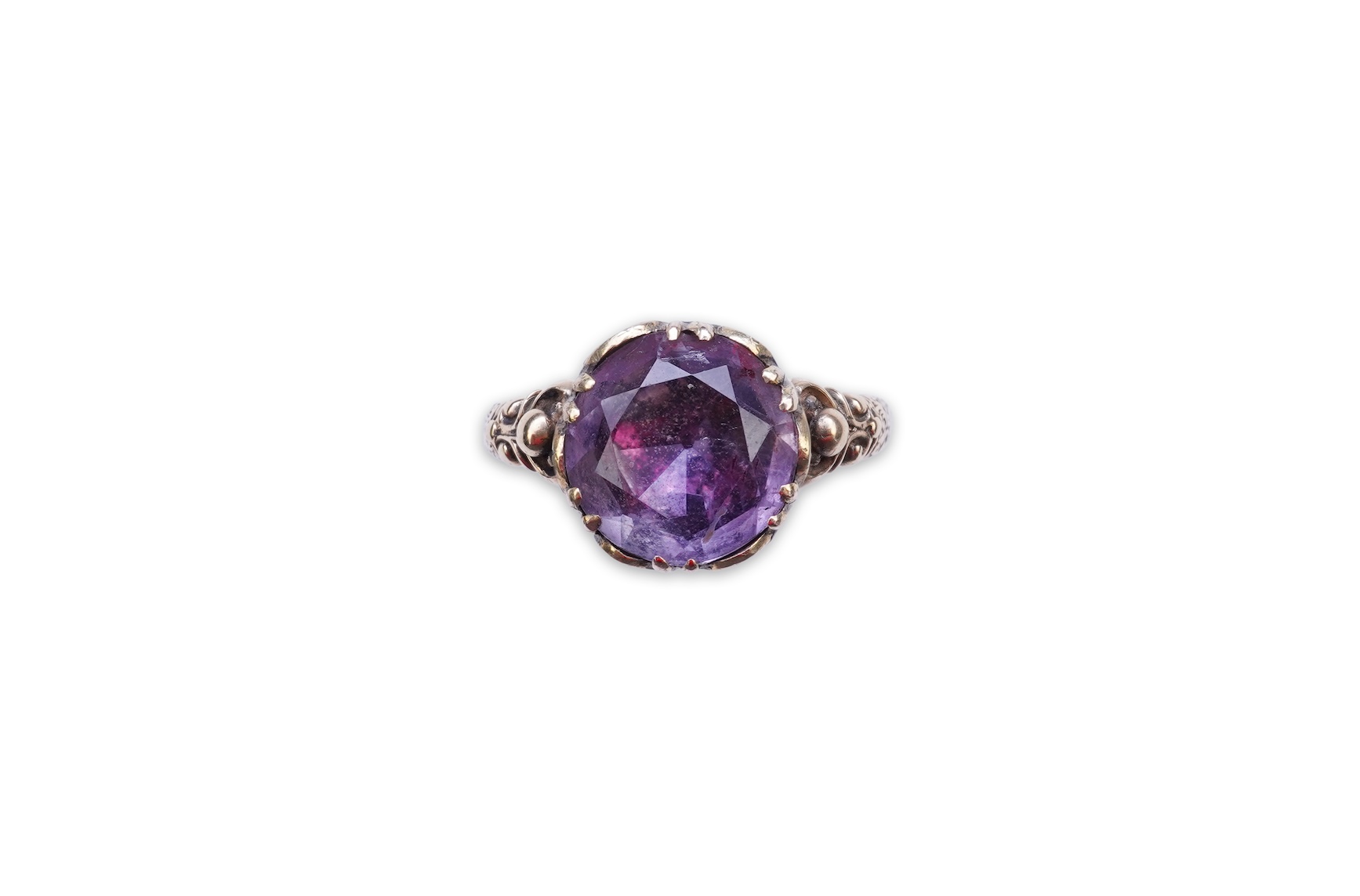 An amethyst ring, 19th century composite